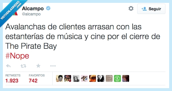 ley,pirate bay,cierre,cine,musica,estanteria,arrasa,cliente,avalancha