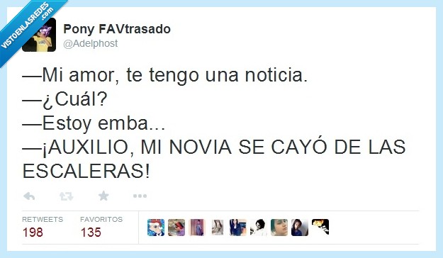embarazo,novia,noticia,embarazada,tirar,escaleras,auxilio,accidente,aborto
