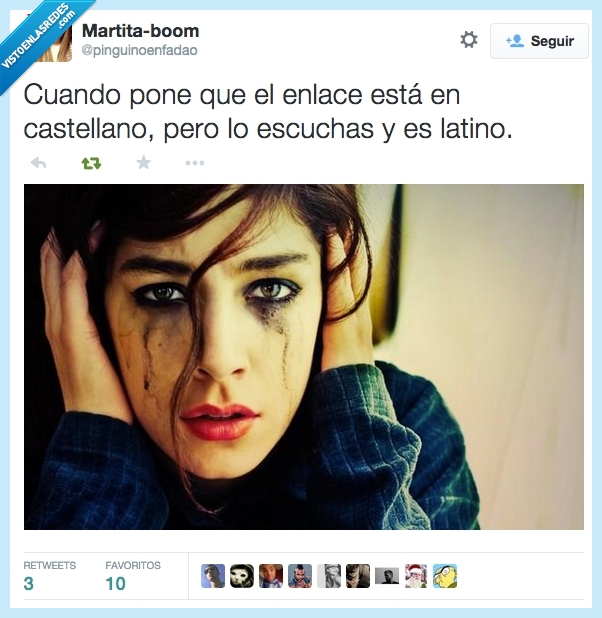 enlace,latino,película,serie,castellano,doblaje,llorar,lagrimas,llanto,negro,maquillaje