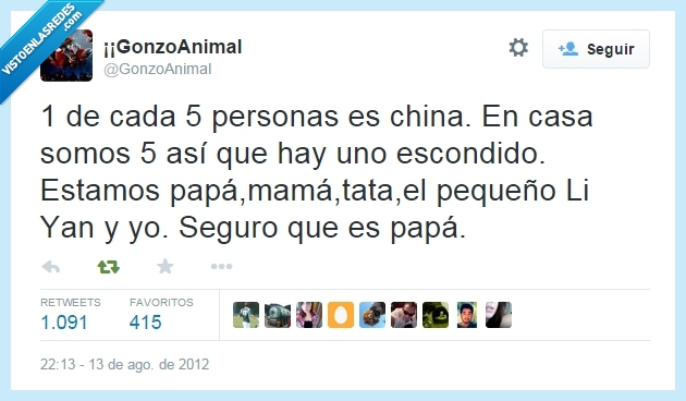 uno,cada,cinco,chino,familia,Li Yan,papa