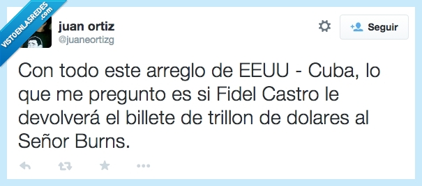 devolver,Señor Burns,Fidel Castro,billete,trillon de dolares,dinero