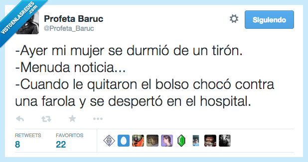 hospital,farola,chocar,choco,bolso,tiron,dormir,dormida,quedo,ayer,mujer