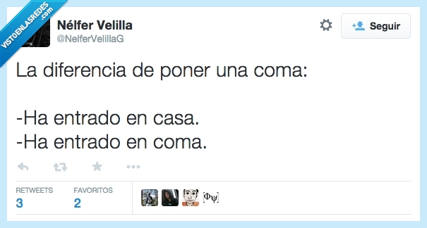 diferencia,poner,coma,casa,entrar