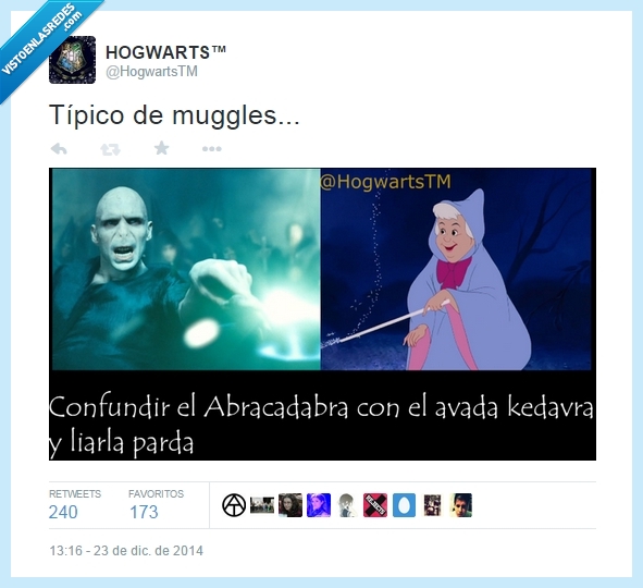 confundir,abracadabra,avada kedavra,matar,liar,cenicienta,Voldemort