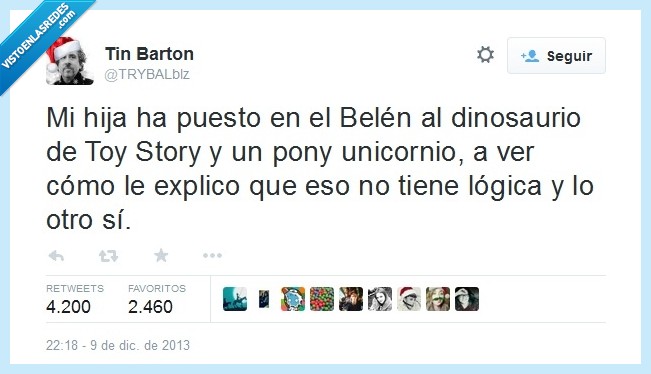 mentira,hija,explicar,religion,logica,sentido,añadir,navidad,belen,pony,dinosaurio
