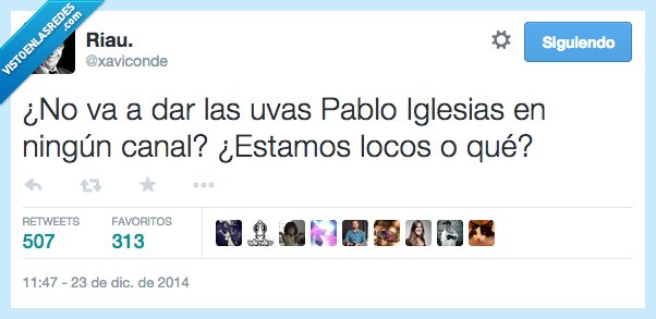 Pablo Iglesias,canal,campanadas,fin de año,uvas