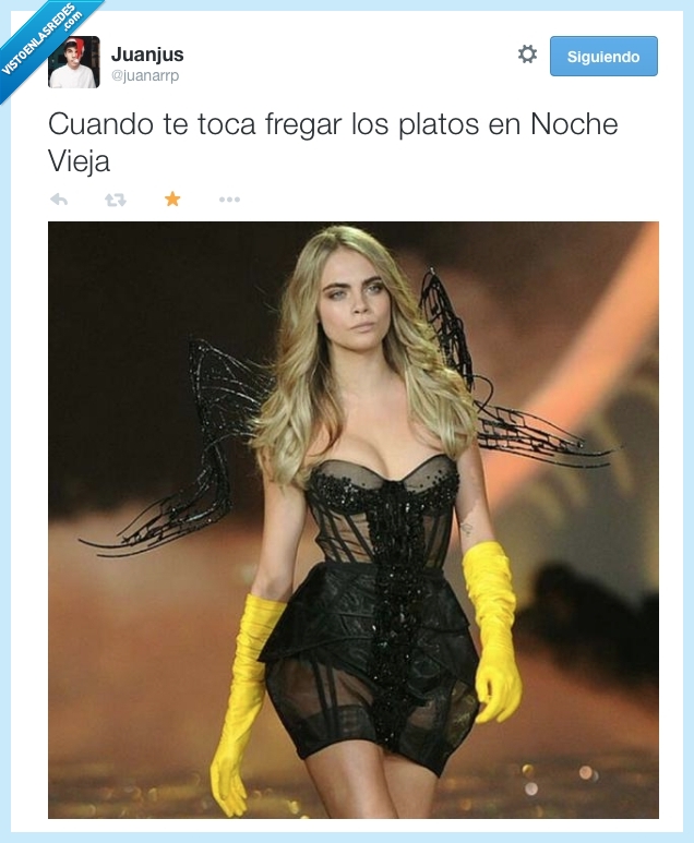 amarillos,limpiar,platos,guantes,cara delevigne,modelo,fregar,nochevieja,divina