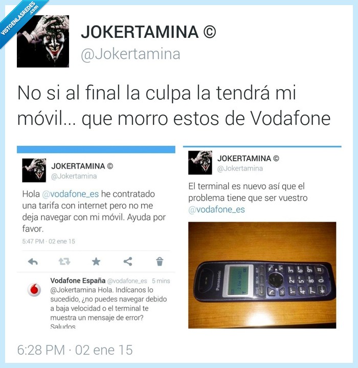 vodafone,tarifa,internet,terminal,movil,trolleo,humor,jokertamina,viejo,ladrillo,panasonic,telefono