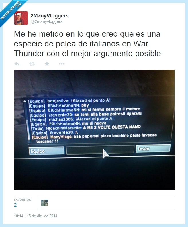 discusion,pasta,twitter,inventar,inventado,italiano,italianos,WarThunder,estereotipo,topico