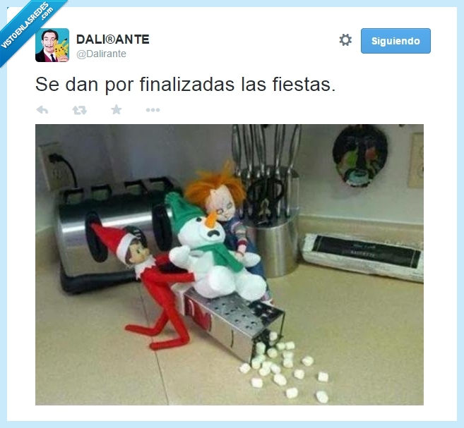 twitter,dalirante,fiestas,navidad,reyes,fin,muñeco de nieve,Chucky,matar