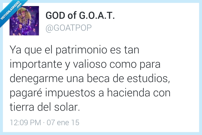 patrimonio,importante,valioso,pagar,denegar,beca,estudios,impuesto,Hacienda,tierra,solar