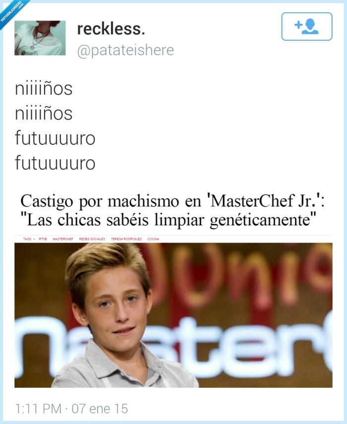 futuro,niños,machismo,geneticamente,limpiar,Master Chef,niño,Los simpson