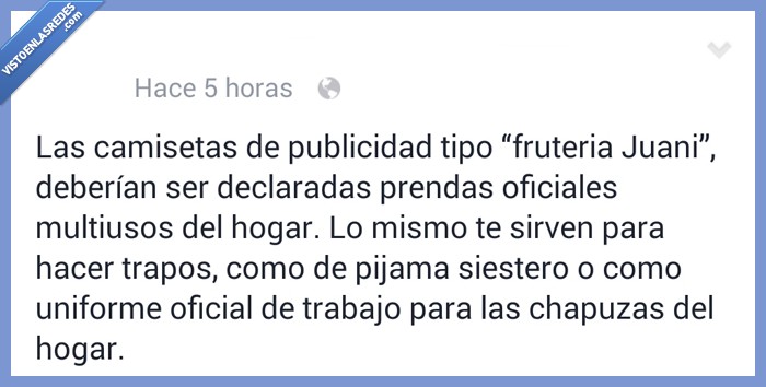 camiseta,publicidad,tipo,Fruteria Juani,cutre,tienda,multiusos,hogar,pijama,trapo,ropa,pintar,chapuzas