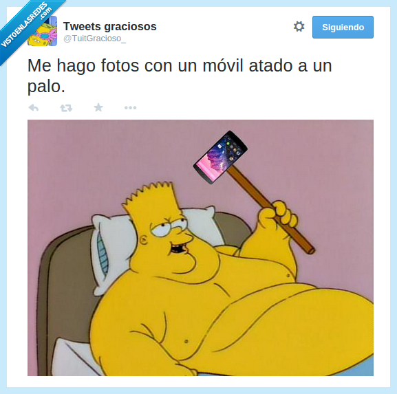 Palo,Selfies,Bart,gordo,fotos,movil,Simpson