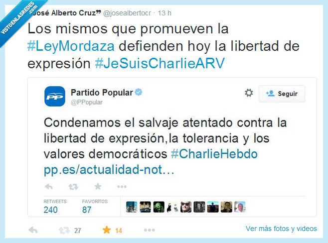 402246 - El PP contradice uno de sus tweets con la Ley Mordaza por @josealbertocr