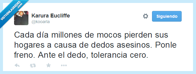 moco,parodia,dedo,campaña,tolerancia cero,ponle freno,asesino,nariz