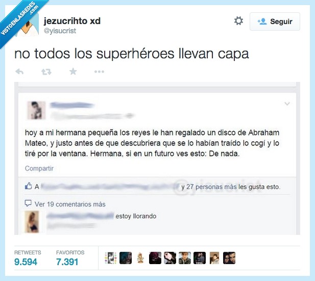 super heroe,es por tu bien,fangirl,niña,hermana,disco,abraham mateo,facebook,capa