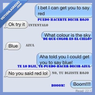 apostar,obligar a decir,rojo,azul,amigos,estupidez,whatsapp