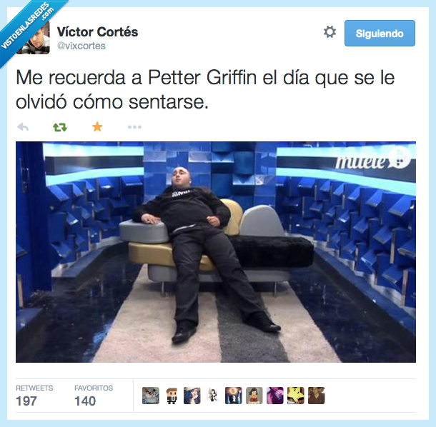 padre de familia,ghvip,gran hermano,paquirrin,dia,Peter Griffin,olvido,olvidar,sentar