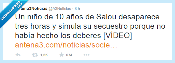 niño,Salou,finge,fingir,secuestro,deberes,escaqueo,excusa