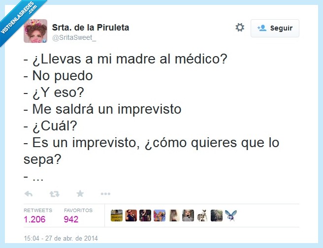 imprevisto,llevar,suegra,madre,medico,saber,como,excusa