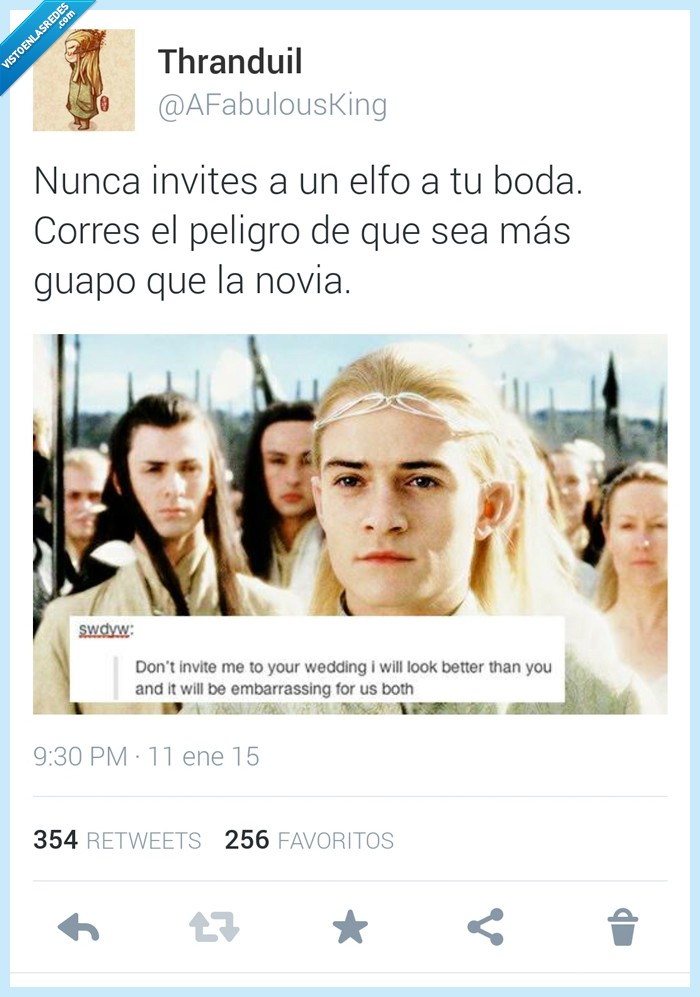 elfo,boda,invitar,guapo,mejor,rubio,Legolas,Thranduil