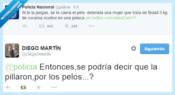 Policía,peluca,droga,oculto,Brasil,alijo,pillaron,pillar,pelo