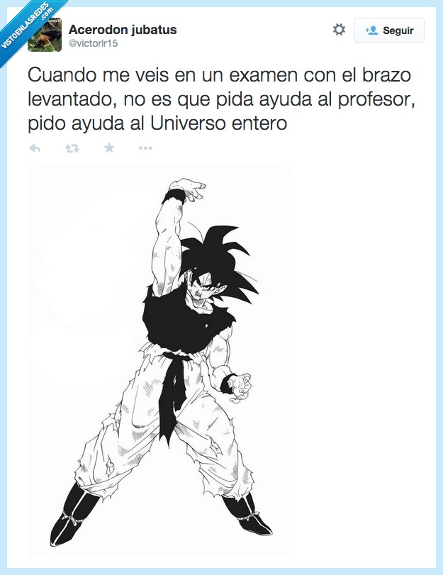 energia,pedir,levantar,examen,preguntar,aprobar,goku,genkidama,profesor,ayuda