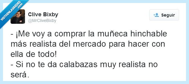 realista,novia,twitter,humor,discusion,parejas,muñeca hinchable,calabazas