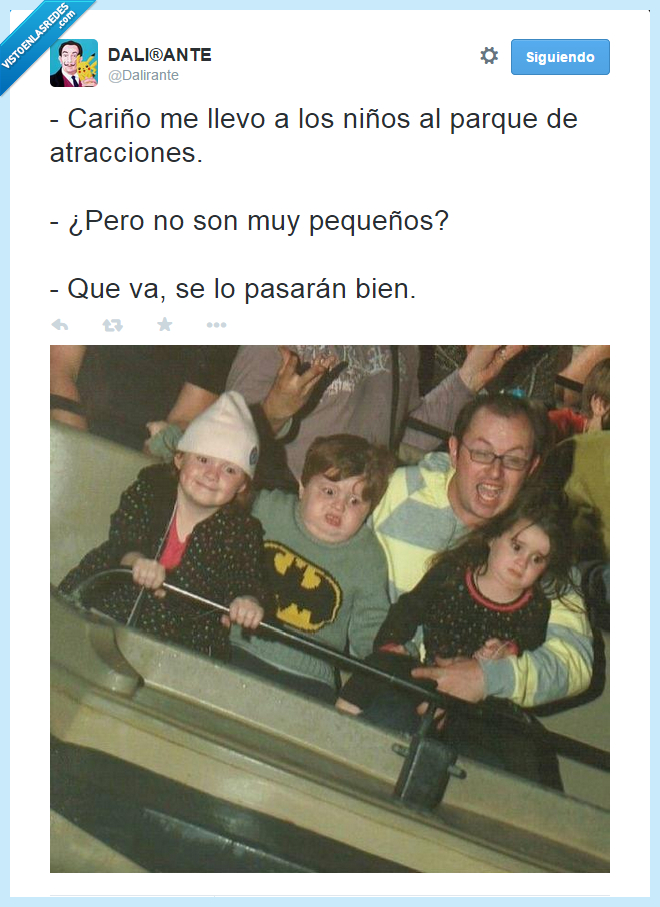 dalirante,twitter,padre,hijos,parque,atracciones,montaña rusa