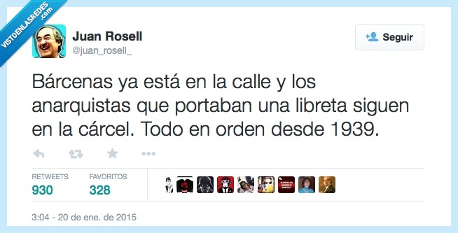 Barcenas,calle,anarquista,libreta,lleva,carcel,orden,desde,1939