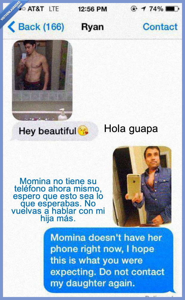 foto,enviar,hija,ryan,padre,momina,espejo,selfie,whatsapp,messenger