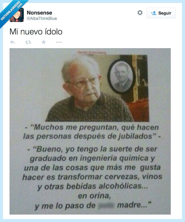 jubilado,ingeniería,química,lol,beber,cerveza,señor,jubilación
