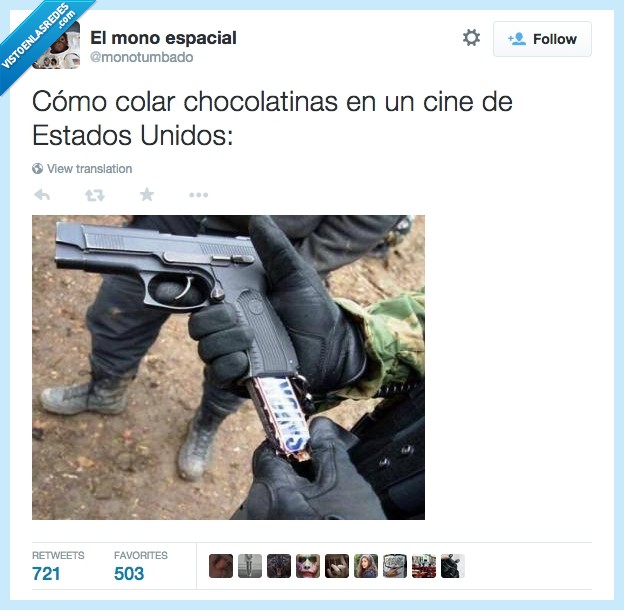 chocolate,cine,estados unidos,snickers,cargador,arma,pistola,colar