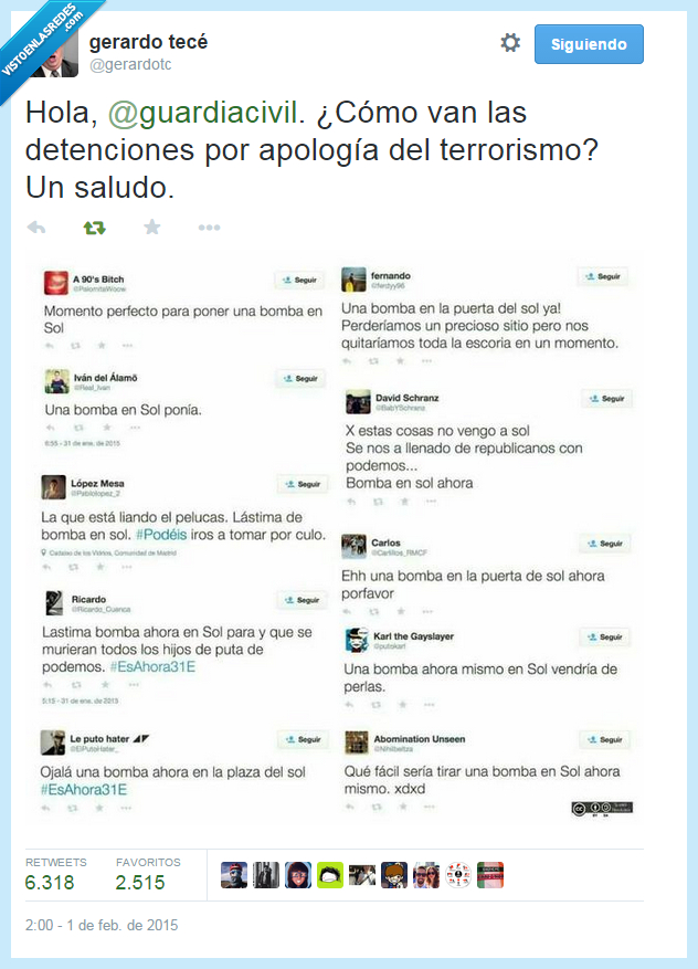 sol,plaza,bomba,actualidad,31E,enero,podemos,terrorismo,apología,mordaza,ley