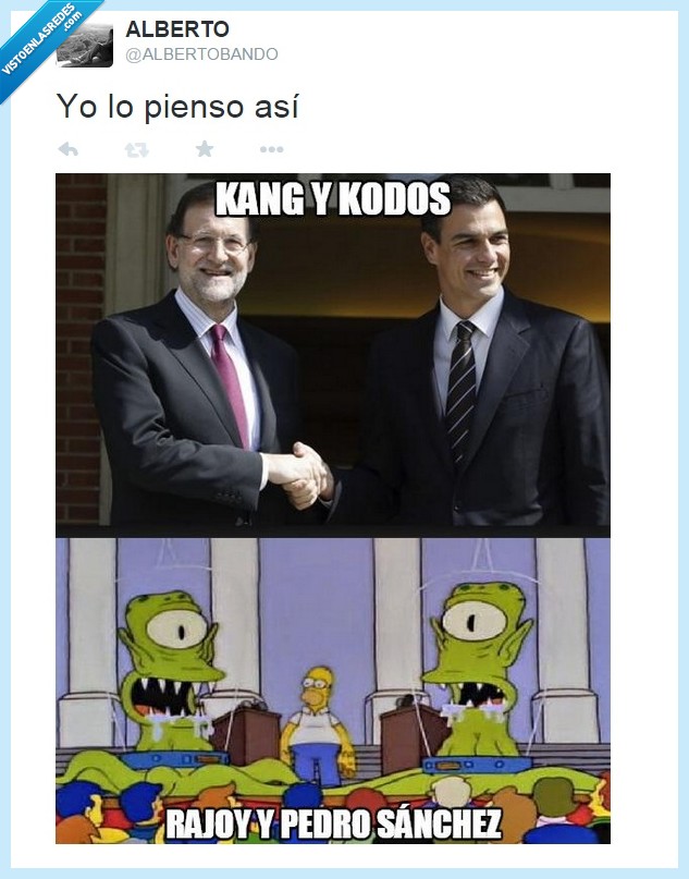 Rajoy,Pedro Sanchez,Kang,Kodos,Los Simpson