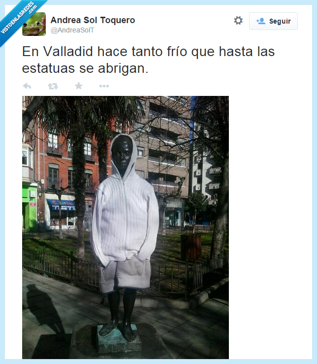 chaqueta,vestir,estatua,invierno,Valladolid,frío