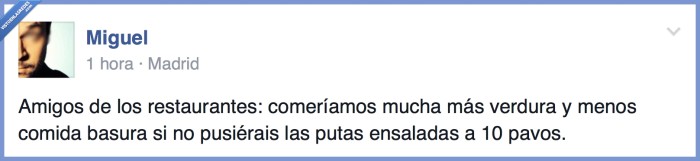 ensaladas,verduras,salud,sano,dinero,restaurantes,precio,caro