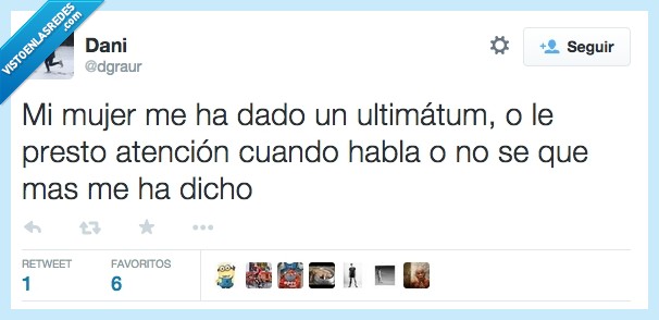 Mujer,escuchar,ultimatum,ignorar,habla,hablar,no se que,atención