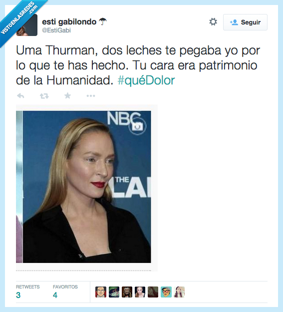 operación,cara,cirugía,fea,presentación,Uma Thurman