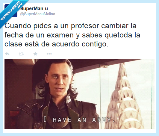 los vengadores,loki,examen,profesor,ejército,clase,army,cambiar,fecha,todos