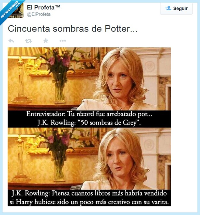 JK Rowling,50 sombras de Grey,Harry Potter,varita,creativo,venta,libro,exito,ventas