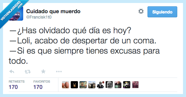 olvidado,dia,aniversario,despertar,coma,excusa,todo,mujer,marido,Loli,Paco