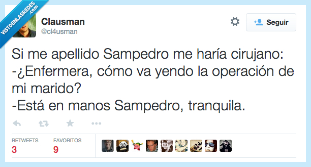 apellido,Sampedro,cirujano,enfermera,operacion,marido,manos,San Pedro
