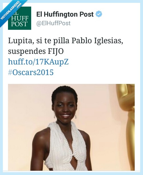Lupita Nyong'o,perla,oscar,Pablo Iglesias,suspende,suspender,vestido traje,alcaldesa,suspenso