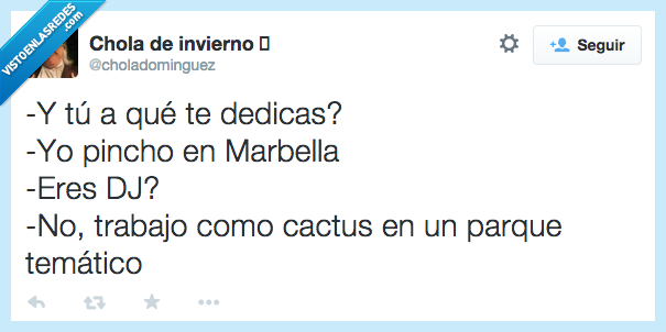 dedicas,dedicar,trabajo,pincho,pinchar,Marbella,dj,cactus,parque,temático,pinchando todo el día