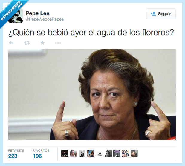 quién,beber,bebió,agua,floreros,Rita Barberá,alcohol,borracha,discurso,fail