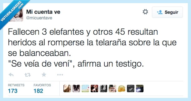 fallecen,fallecer,tres,elefantes,telaraña,tela,araña,herido,romper,balanceaban,cancion,popular