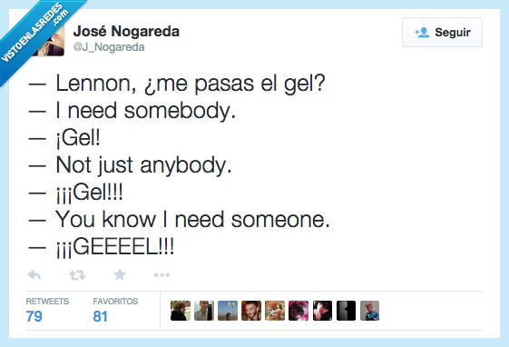 John Lennon,Beatles,Help,canción,pasar,pasas,gel,ducha,inglés,chiste