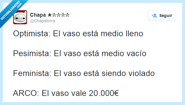 Arte,Contemporáneo,vaso,precio,optimista,medio,lleno,vacio,feminista,ARCO